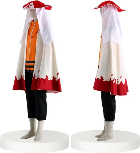 Vista 3 de MYCOS - Traje de Nanadaime Hokage de 7 Nanadaime, disfraz de cosplay de ninja, trajes de disfraz para niños grandes y adultos