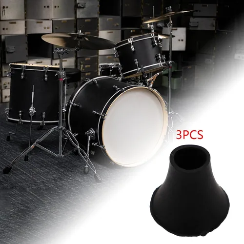 Vista 6 de Drum Set Feet Covers - Set of 3 Anti-Slip Bass Drum Stand Accessories, Style B