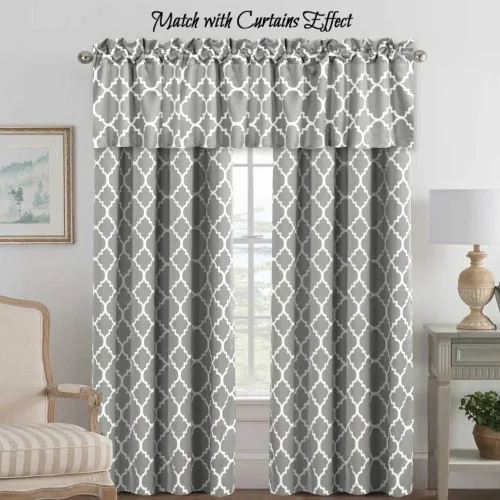 Vista 2 de H.VERSAILTEX Cenefas de cortina opacas para cocina/baño, cenefas de ventana con aislamiento térmico para sala de estar/dormitorio, cortinas cortas