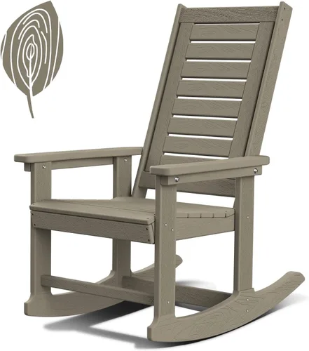 Vista 47 de GREENVINES Oversized Outdoor Rocking Chair, HDPE Rocker, Aqua
