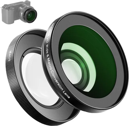 Vista 11 de NEEWER Lente gran angular compatible con Sony ZV-1 II (ZV-1 M2), 2 en 1 HD 18mm gran angular + lente macro adicional 10X con tubo de extensión