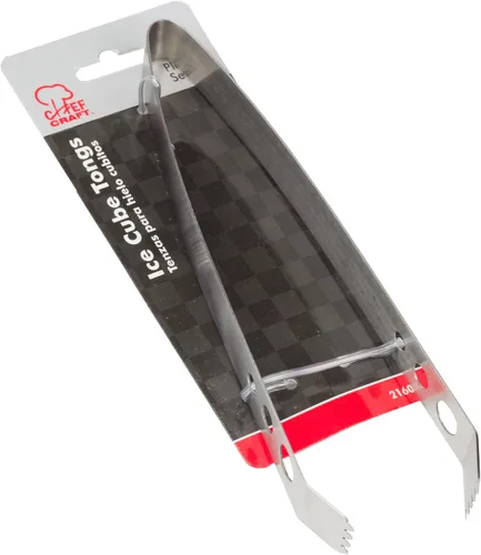 Vista 2 de Chef Craft Pinza clásica para cubitos de hielo, 7 pulgadas de largo, acero inoxidable