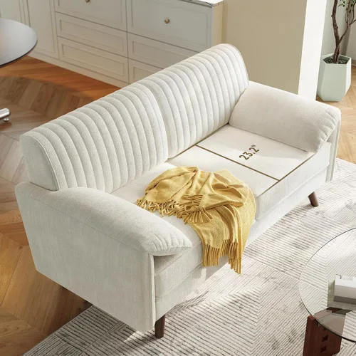 Vista 7 de ONBRILL Sofá Loveseat de 64.5", Sofá Loveseat de Chenilla para Sala de Estar, Asiento Profundo de 23.2" Love Seat con Brazos Acolchados, Cómodos