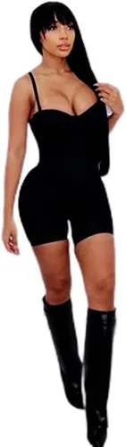 Vista 8 de Women One Piece Short Bodycon Jumpsuit,Sexy Sleeveless Sports Jumpsuit Zipper Romper Clubwear