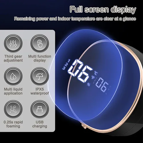 Vista 2 de Dispensador automático de jabón sin contacto, manos libres, dispensador automático de jabón espumoso para cocina y baño, montado en la pared