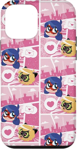 Vista 16 de Miraculous Ladybug Chibi Collection Mensaje para Cat Noir Funda para iPhone 17