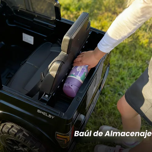 Vista 6 de Hikiddo Ford Shelby F-150 con Licencia 24V Juguete de Montar para Niños, Coche Eléctrico para Niños con Control Remoto, Motores de 400W - Negro