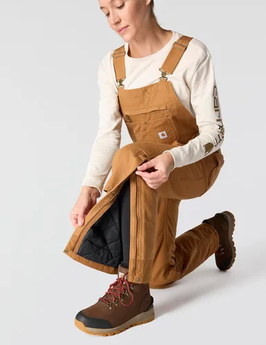Vista 6 de Carhartt - Overol con peto aislado de tela de pato lavada, con ajuste relajado, para mujer