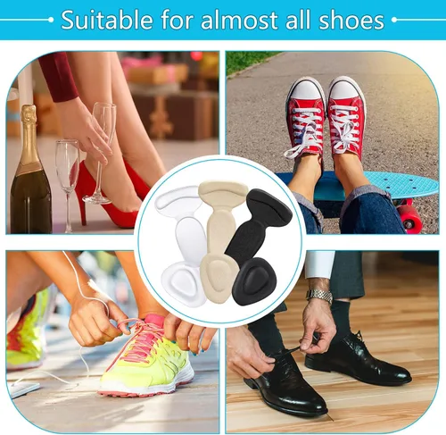 Vista 7 de 6 pares de almohadillas de tacón alto para zapatos cómodos insertos de talón de almohadillas de gel plantillas para mujeres y hombres zapatos