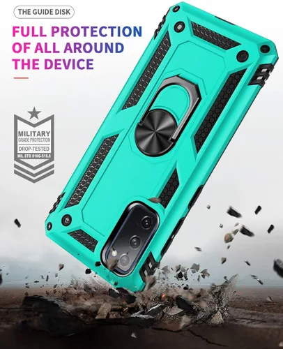 Vista 5 de Funda para Galaxy S20 FE, con protector de pantalla HD, [grado militar] Soporte de coche híbrido PC duro TPU suave a prueba de golpes funda
