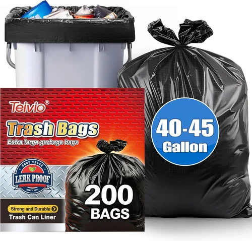 Vista 31 de Bolsas de basura fuertes de 1.2 galones, 220 unidades, bolsas de basura para baño, bolsas de plástico pequeñas para la oficina en casa, cocina, se