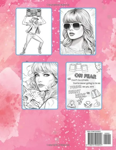Vista 2 de Eras To Color - Coloring Book - Inspiring Quotes and Amazing Facts Hours of Fun With Fashionable Illustration Activities for Concert Music Lovers