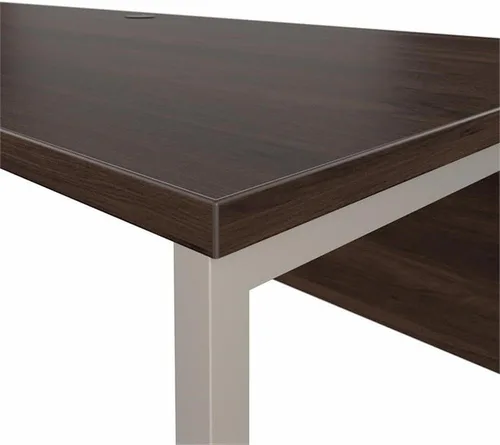 Vista 6 de Bush Business Furniture Escritorio híbrido en forma de L de 72W x 30D con patas de metal en nogal negro
