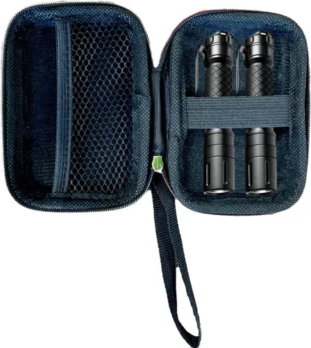 Vista 7 de AGOZ Estuche pequeño de carcasa dura para kit de seguridad, mini funda para gas pimienta, Taser, linterna, bolsa de transporte dura con correa