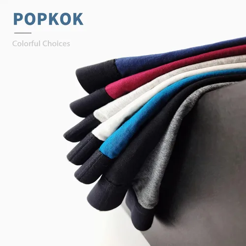 Vista 6 de POPKOK Calzoncillos tipo bóxer de algodón con bragueta para hombre, paquete de 5