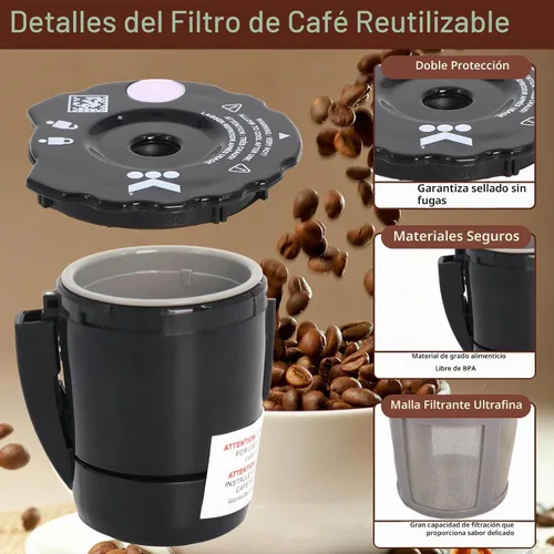 Vista 3 de K250 - Filtro de café molido reutilizable compatible con Keurigg My K Cup 2.0 1.0 K300 K350 K375 K400 K450 K475 - Filtro de café molido recargable