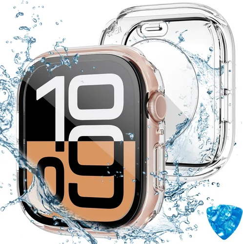 Vista 18 de Tensea - Funda protectora de pantalla impermeable para Apple Watch (2 en 1) para Apple Watch Serie SE 6, 5, 4, accesorios de 40 mm, iWatch protector