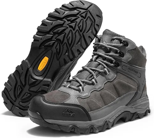 Vista 9 de NORTIV 8 - Botas de senderismo impermeables para hombre, zapatos de montañismo ligeros para exteriores