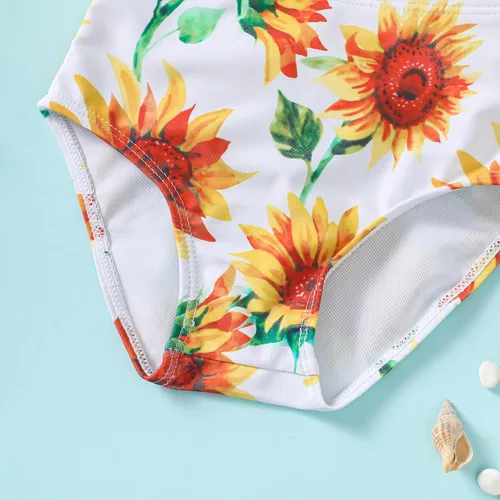 Vista 3 de Traje de baño de bikini para bebé niña, con borlas florales, sandía, piña, lazo, traje de baño para niños pequeños, conjunto de traje de baño