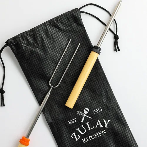 Vista 2 de Zulay - Varillas de malvavisco resistentes para hoguera extra largas – Kit de palos de olor para hoguera – Brochetas para asar malvaviscos – Tenedor