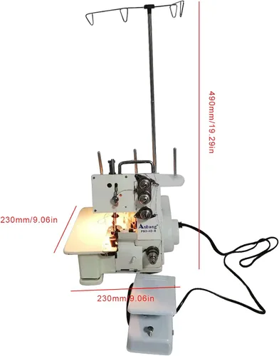 Vista 5 de Máquina de coser Overlock de 4 hilos, máquina de coser para el hogar+controlador de pie, DP5 x 80-95, 1200 puntadas/minuto