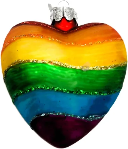 Vista 2 de Noble Gems™ Pride - Adorno de cristal de arco iris, Navidad