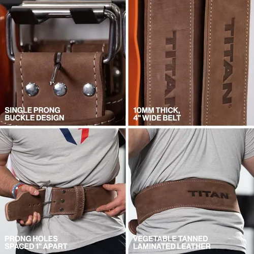Vista 4 de Titan Fitness Maxxum Cinturones de elevación