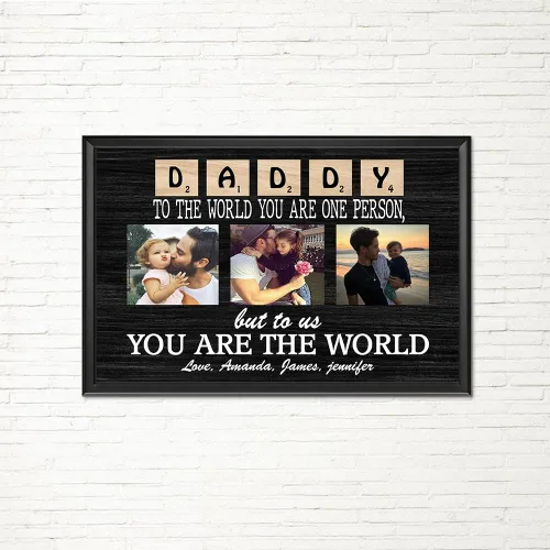 Vista 7 de Lienzo personalizado para papá – You Are The Best Dad in the World Wall Art, regalo del día del padre, collage de fotos personalizado, regalo