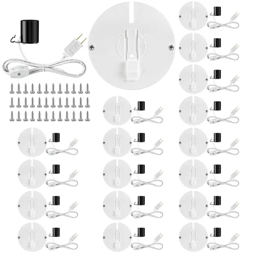 Vista 13 de Meonum Kit de Luz de Repuesto para Molde Soplado, Kit de Cable de Luz Individual E27 E26 con Interruptor Fusible Enchufe, para Decoraciones de Casa