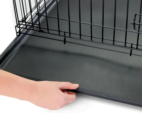 Vista 10 de Jaula de perro Carlson segura y compacta de doble puerta de metal, mediana con panel divisor