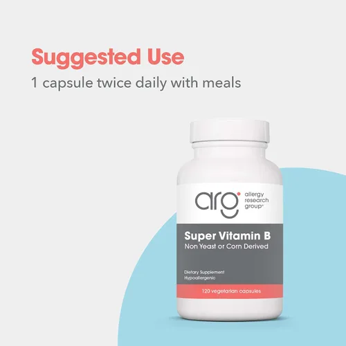 Vista 6 de Allergy Research Group ARG Super Vitamina B - Suplemento completo de vitamina B - Coenzima B2 y B6 para una biodisponibilidad mejorada - Apoyo al