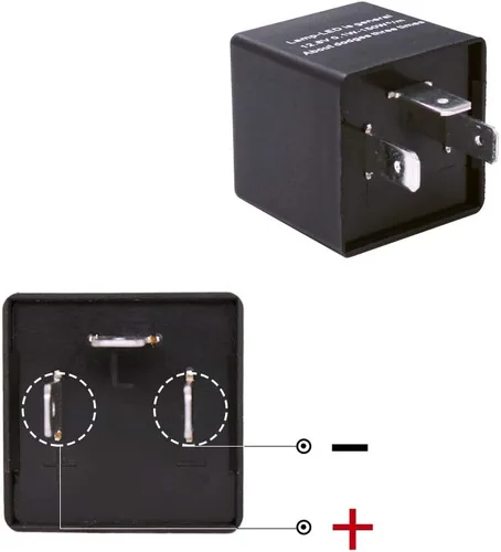 Vista 2 de CF13 JL-02 EP34 Relé de intermitente LED ajustable de 3 pines 12.8 V 0.1W-150W para luces de señal de giro hiperintermitente