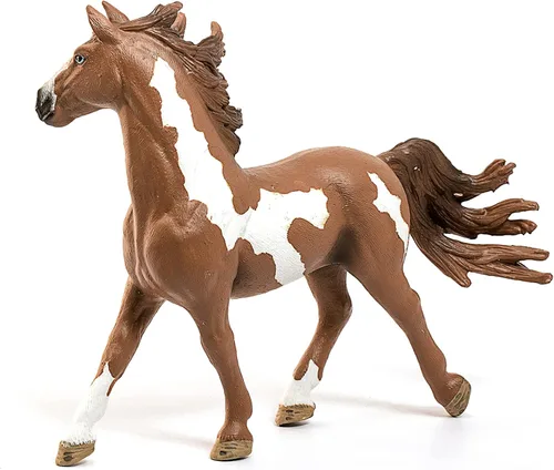 Vista 4 de Schleich Farm World, juguetes de animales realistas para niños y niñas, figura de caballo manchado de semental pinto, a partir de 3 años