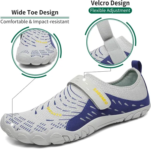 Vista 2 de SAGUARO Zapatos de agua para hombres y mujeres, zapatos de playa de secado rápido, sin caída, zapatos acuáticos para río, piscina, surf, kayak
