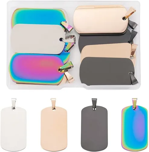 Vista 8 de KISSITTY Etiqueta de estampado en blanco, Acero inoxidable, No es una piedra preciosa