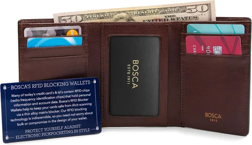 Vista 6 de Bosca Double ID Trifold in Dolce Leather - RFID