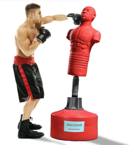 Vista 7 de Maniquí de boxeo ajustable e independiente – Soporte de silicona para bolsa pesada con altura telescópica para boxeo, MMA, kickboxing