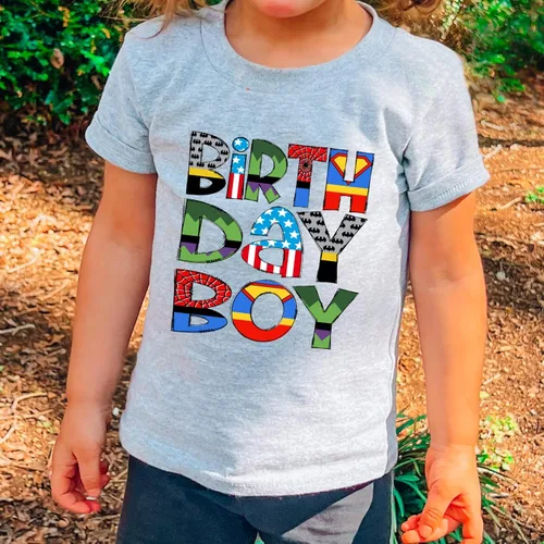 Vista 2 de Camiseta de cumpleaños de superhéroe, camiseta de cumpleaños de 1º, 2, 3, 4, 5, "It's my Birthday", camisa de superhéroe para niño