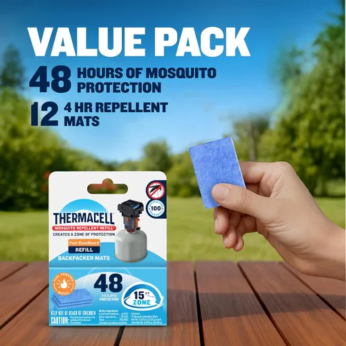 Vista 7 de Thermacell Backpacker - Solo tapetes repelentes de mosquitos, 48 horas, incluye 12 tapetes repelentes, compatible con repelente Backpacker