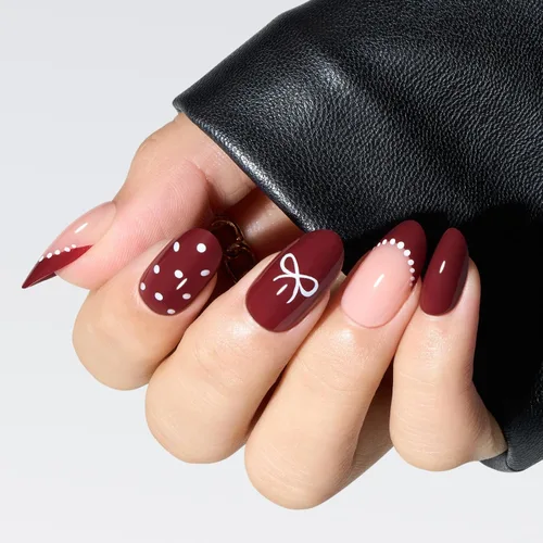 Vista 47 de Modelones Uñas postizas a presión color rosa almendra, uñas postizas cortas de primavera, kit de uñas reutilizables con pegamento de uñas, mini lima