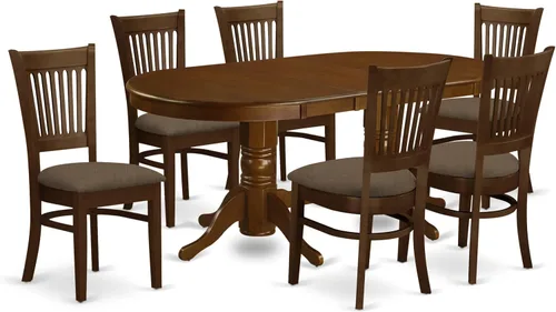 Vista 11 de East West Furniture VANC5-ESP-C - Juego de mesa de comedor de 5 piezas para 4 personas, incluye una mesa de cocina ovalada con hojas de mariposa y 4