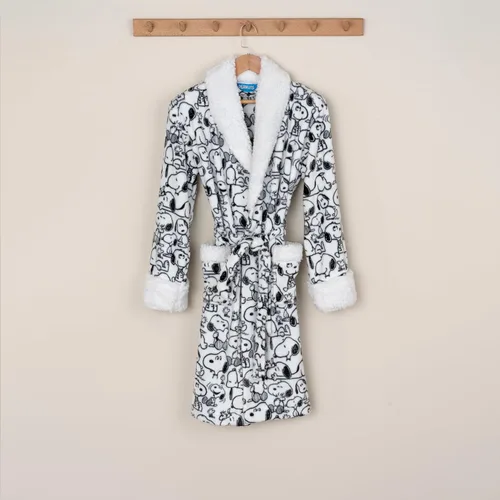Vista 6 de Berkshire Blanket Peanuts Snoopy - Bata cálida para mujer con exclusiva tela VelvetLoft y cuello Sherpa