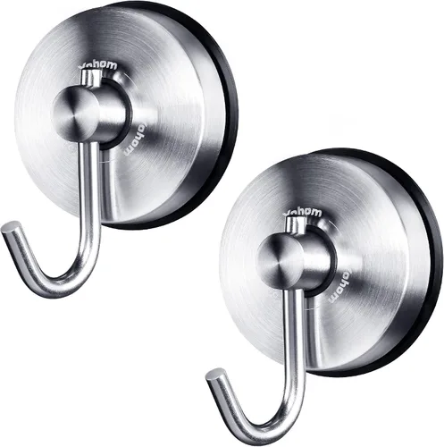 Vista 8 de YOHOM Ganchos de ventosa para toallero de ducha, ganchos negros para toallas de baño, ganchos de lufa para ducha, toallero de succión de acero