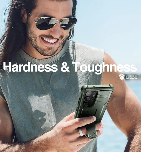 Vista 5 de Dexnor Funda de cuerpo completo para Samsung Galaxy S23 Ultra 5G/6.8 pulgadas, marco frontal extra, protección de grado militar, protector