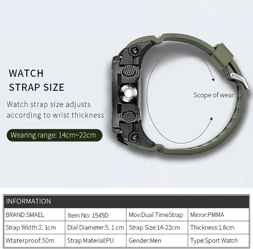 Vista 5 de Fashion Mens Watches LED Sport Waterproof Top Luxury Brand Digital Male Quartz Wrist Watch