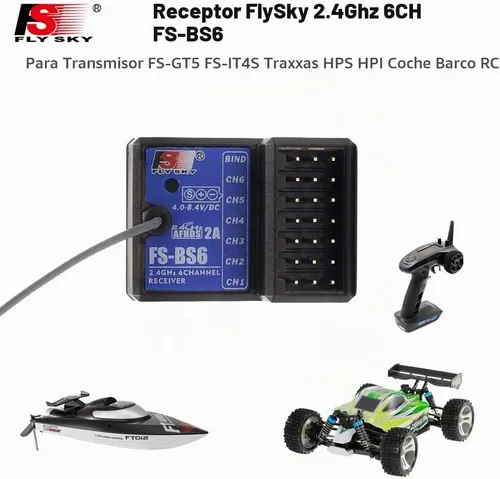 Vista 2 de Flysky FS BS6 Receptor 2.4GHz 6CH para Flysky FS-GT5/IT4S/i6/i6X, 1 unidad