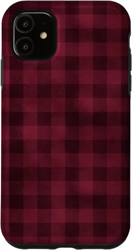 Vista 8 de Funda para iPhone 13 Pro Max Pretty Fall Otoño Burdeos Búfalo a cuadros
