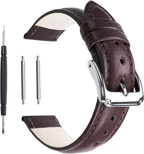 Vista 10 de Correa de reloj de 18, 20, 22 mm de piel de vacuno, extra suave, para hombres y mujeres