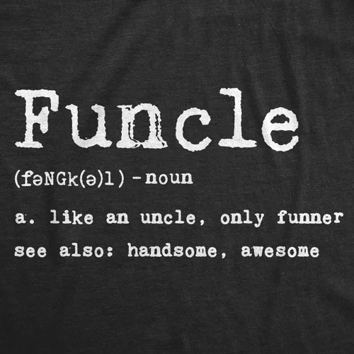 Vista 2 de Crazy Dog Mens Funcle Definition T Shirt Funny Uncle Shirt Graphic Tee