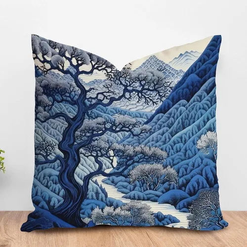Vista 9 de ArogGeld Chinoiserie - Funda de cojín para sofá, diseño floral de peonía, color verde azulado, verde y rojo, diseño de peonía, diseño escénico